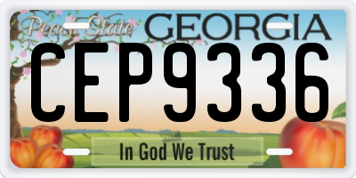 GA license plate CEP9336