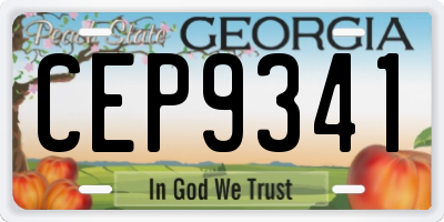 GA license plate CEP9341