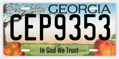 GA license plate CEP9353
