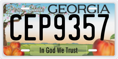 GA license plate CEP9357