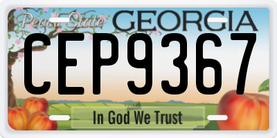 GA license plate CEP9367