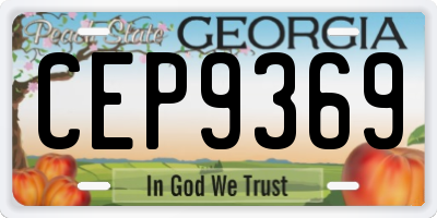 GA license plate CEP9369
