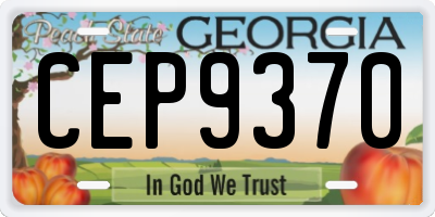 GA license plate CEP9370