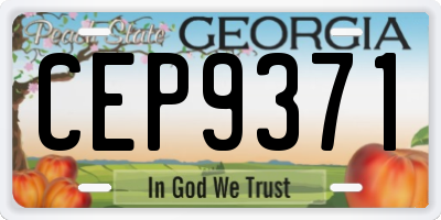 GA license plate CEP9371