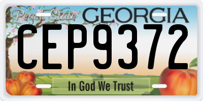 GA license plate CEP9372