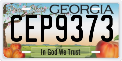 GA license plate CEP9373