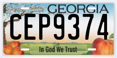 GA license plate CEP9374