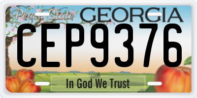 GA license plate CEP9376