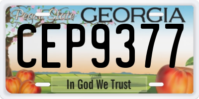 GA license plate CEP9377