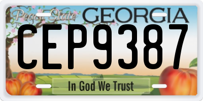 GA license plate CEP9387