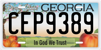 GA license plate CEP9389