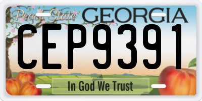GA license plate CEP9391