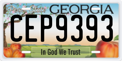GA license plate CEP9393