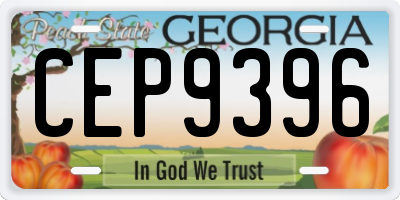 GA license plate CEP9396