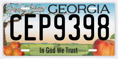 GA license plate CEP9398
