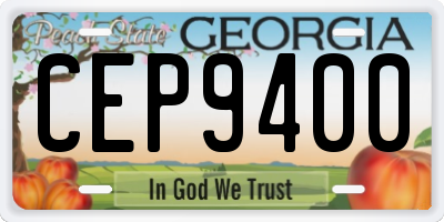 GA license plate CEP9400