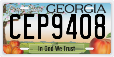 GA license plate CEP9408