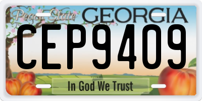 GA license plate CEP9409