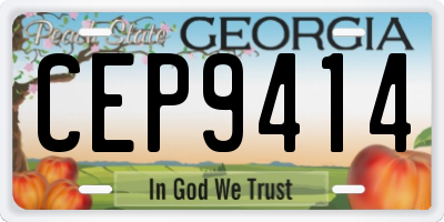GA license plate CEP9414