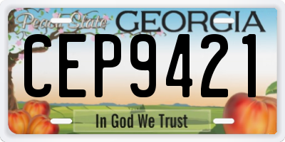GA license plate CEP9421