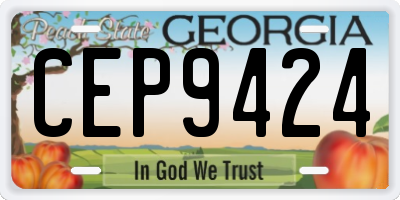 GA license plate CEP9424