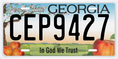 GA license plate CEP9427