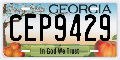 GA license plate CEP9429