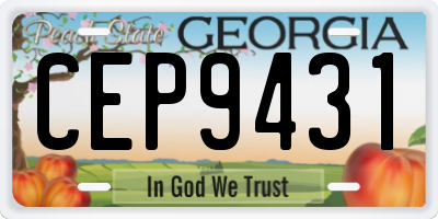 GA license plate CEP9431