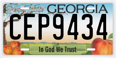 GA license plate CEP9434