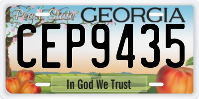 GA license plate CEP9435