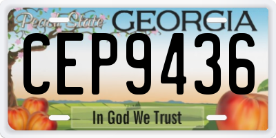 GA license plate CEP9436