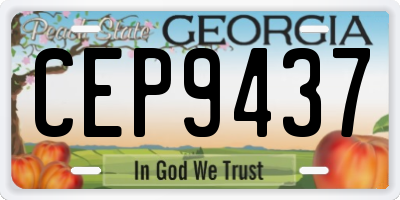 GA license plate CEP9437