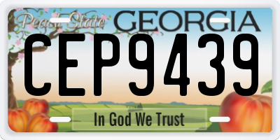 GA license plate CEP9439