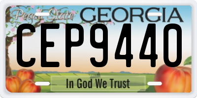 GA license plate CEP9440