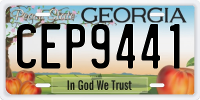 GA license plate CEP9441