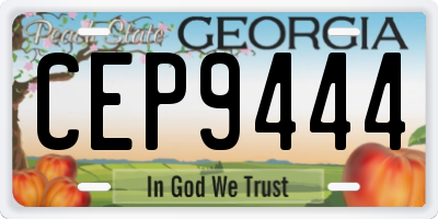 GA license plate CEP9444