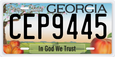 GA license plate CEP9445