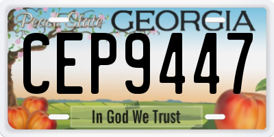 GA license plate CEP9447