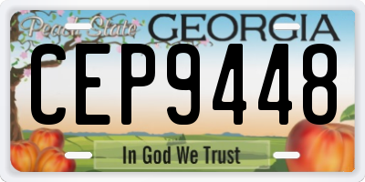 GA license plate CEP9448
