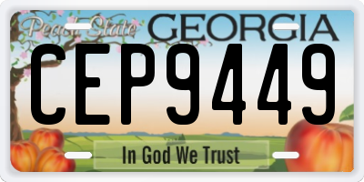 GA license plate CEP9449