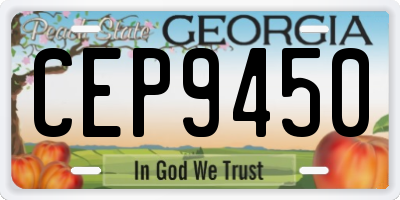 GA license plate CEP9450