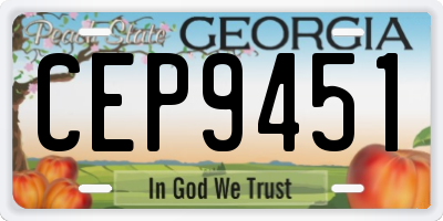 GA license plate CEP9451