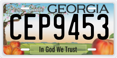 GA license plate CEP9453