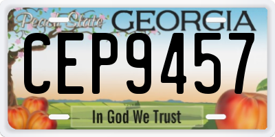 GA license plate CEP9457