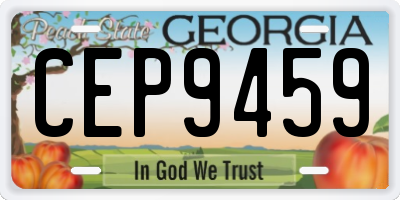 GA license plate CEP9459