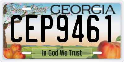 GA license plate CEP9461