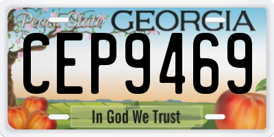 GA license plate CEP9469