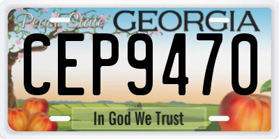GA license plate CEP9470