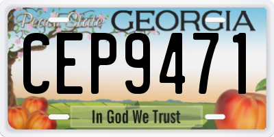 GA license plate CEP9471