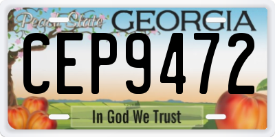 GA license plate CEP9472